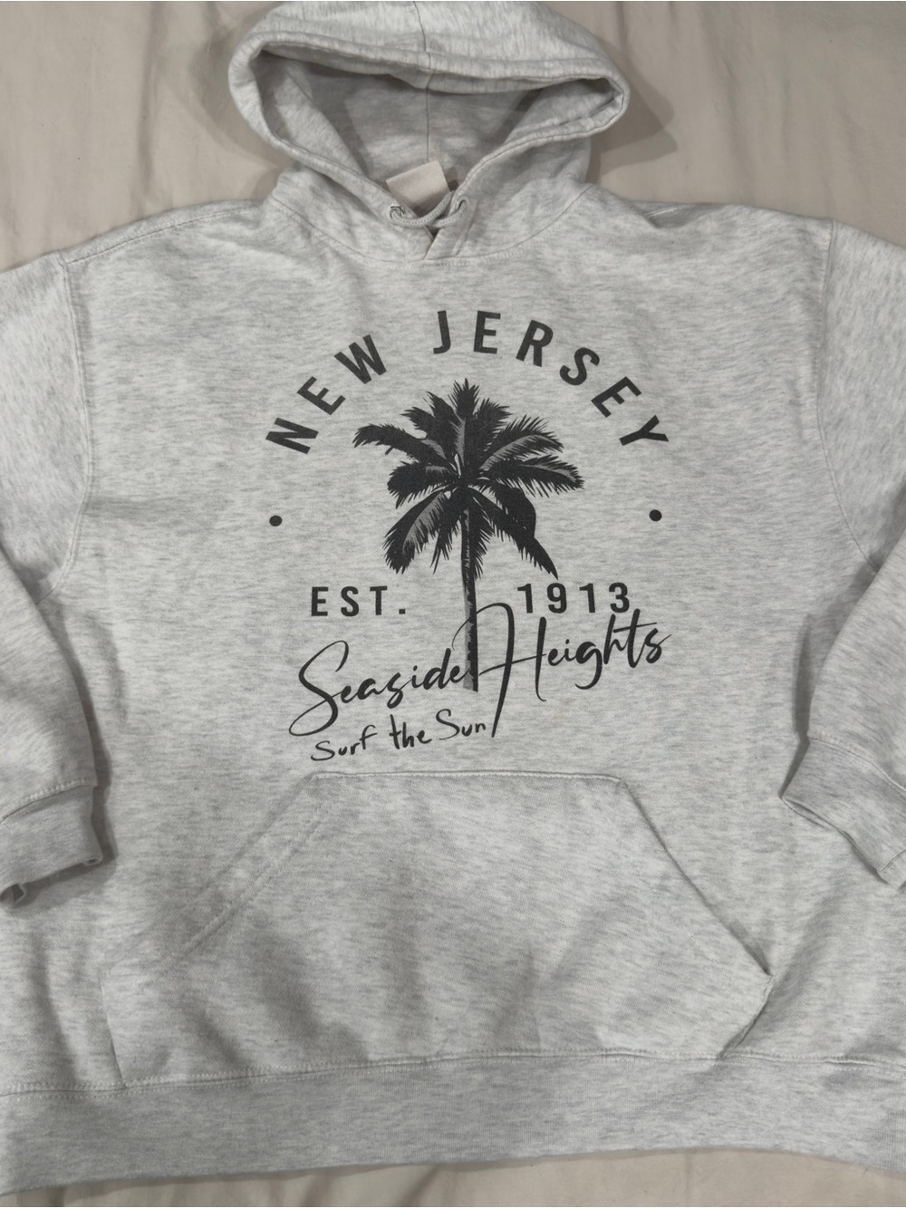 Pacifica Light Gray Pullover Hoodie with Tag Detail